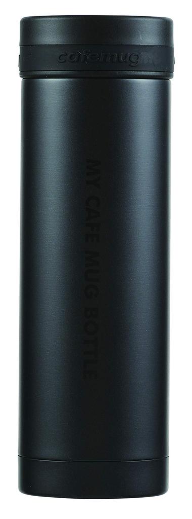 Pearl Metal Water Bottle Bottle Mug Bottle 300ml Cold Insulation Slim Type Matte Black My Cafe Mug HB-5194