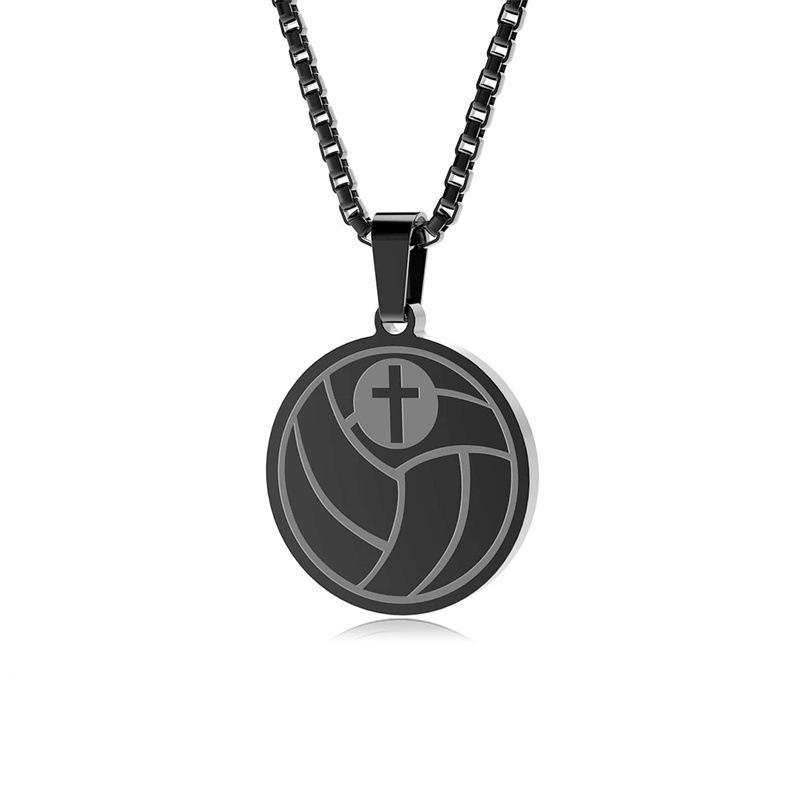 Round Card Sports Style Pendant Necklace Basketball Baseball Men's and Women's Sports