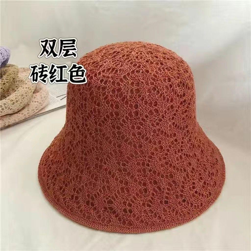 Summer Hat Sun Protection and Sunshade Hat Hollowed Out Sun Hat Spring and Autumn Woven Fisherman Hat