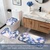 4Pcs Shower Curtain Decor Set Waterproof Bathroom Accessories with Hook Non-slip Bath Mat U Shape Carpet Toilet Lid Cover
