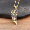 Nidin 6 Styles Irregular Patterns Elegant Feather Pendant Gold Plated Chain Necklaces For Women Accessories Bohemia Jewelry Gift
