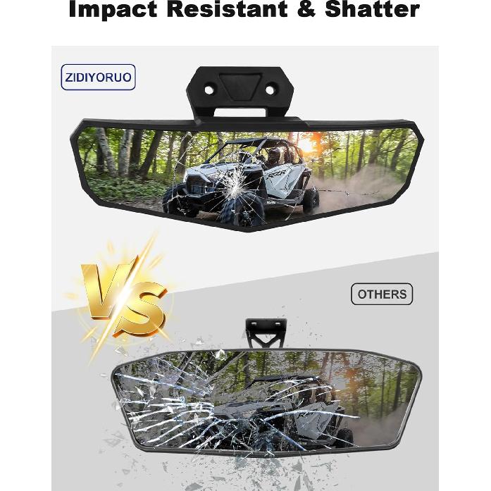 RZR Rear View Mirror, Convex UTV Center Rearview Mirror Compatible With Polaris RZR PRO XP / 4, Turbo R /4 2025 2024    , RZR XP 1000 2025 2024,