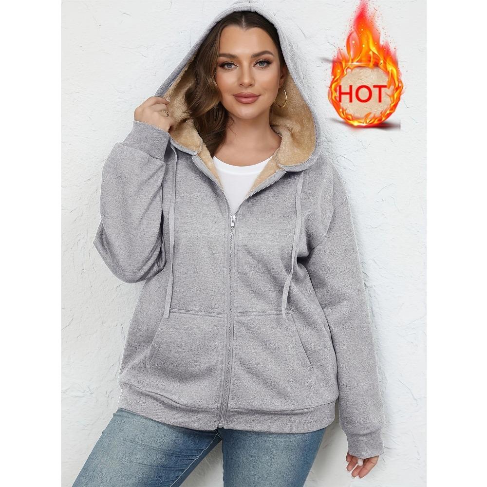 New Winter Warm Plush Hooded Sweatshirt for Women