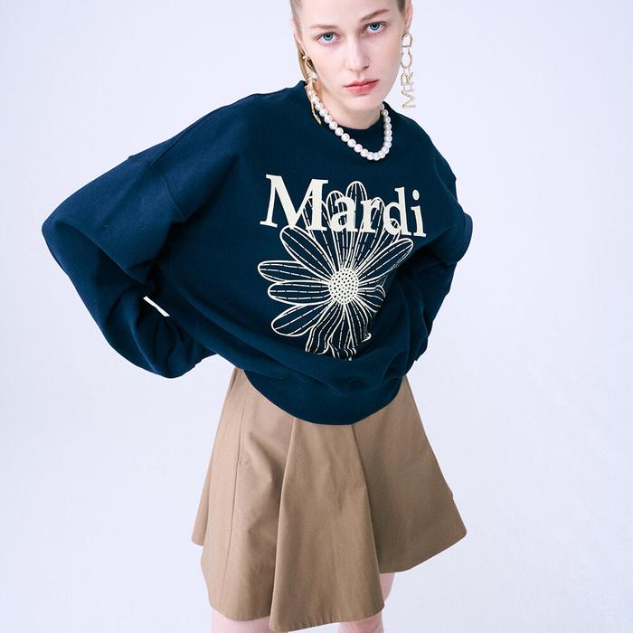 [Mardi mercredi] Sweatshirt Flowermardi_navy Creme