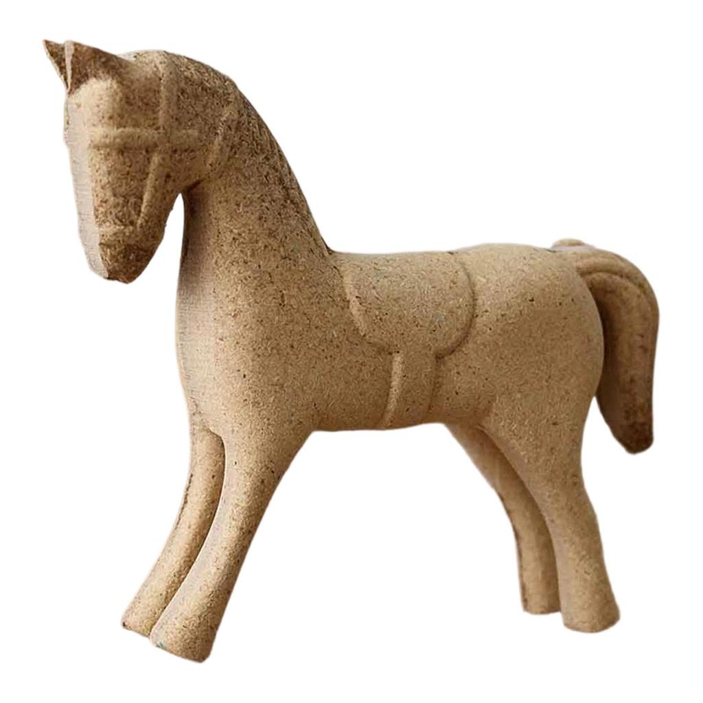 Paintable Horse Ornament Unfinished Wooden Figure DIY Decoration Sculpture for Bookshelf Fireplace