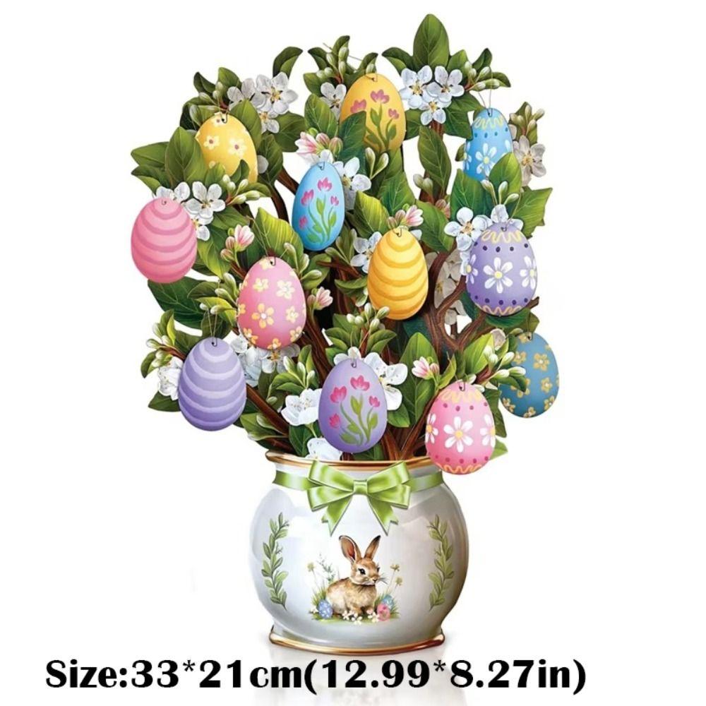 Easter Egg Tree 3D Popup Greeting Cards Creative Durable Paper -Up Cards Paper Forever Flower Bouquet Blank Note Card