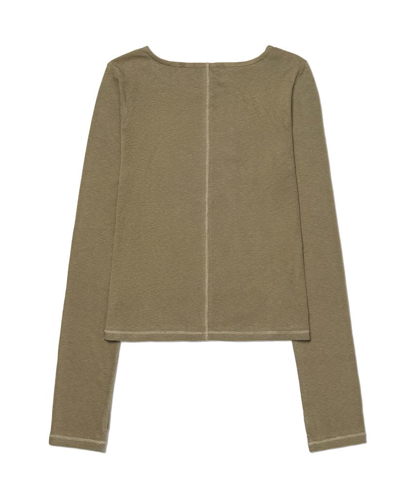 AWOSWEIB Open Snap Slim Longsleeve - Khaki Brown