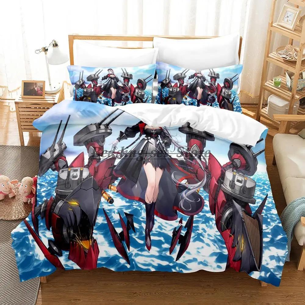 Azur Lane Bedding Set Single Twin Full Queen King Size Bed Set Aldult Kid Bedroom Duvetcover Sets 3D Anime Bed Sheet Set
