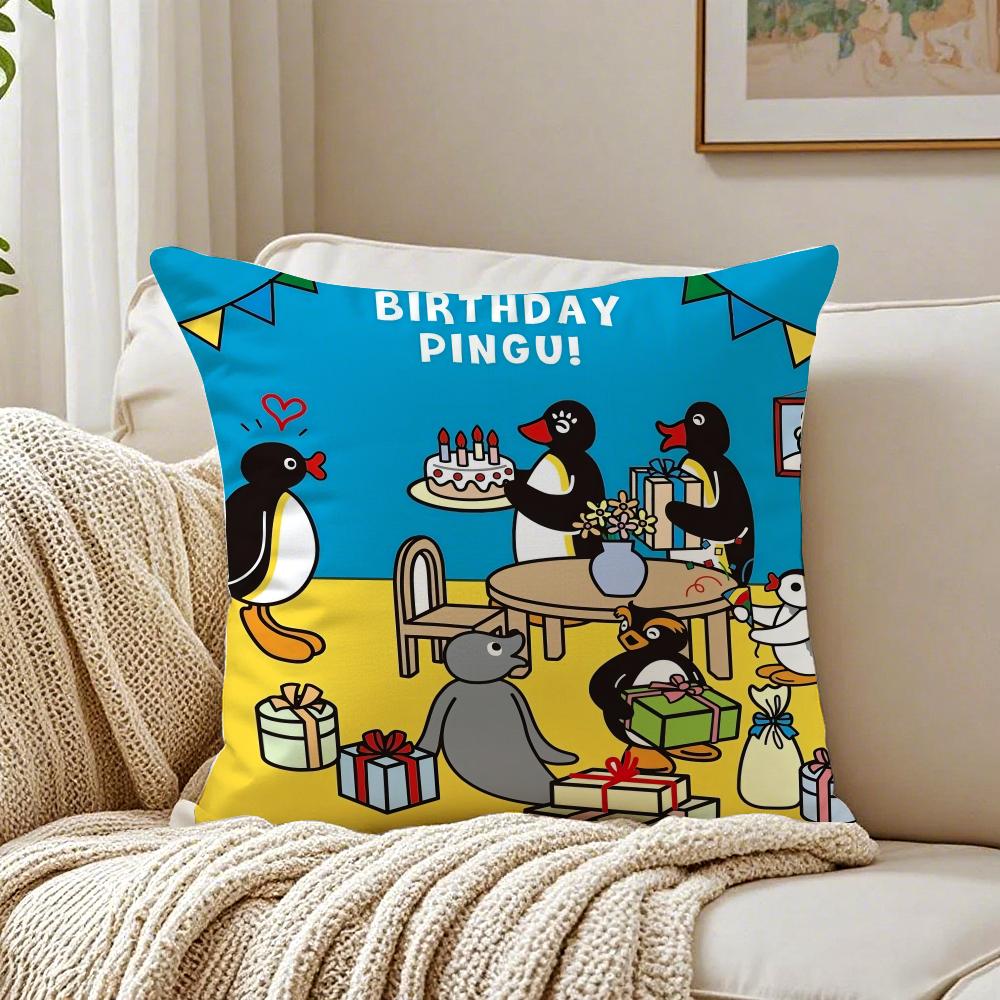 Cute PPinguS Cushion Cover Pillowcase Antidustmite living Room Sofa Decor Cushion Room