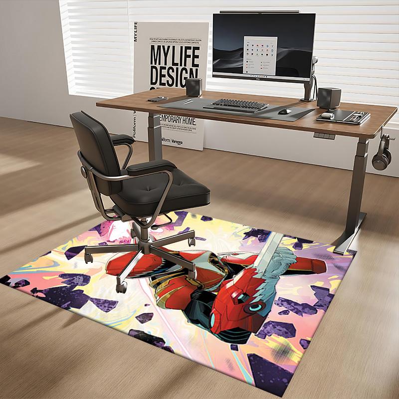 1pc Power Rangers Red Ranger Anime Cartoon Design Office Chair Mat Non-Slip Carpet for Home Decor, Suitable for All Seasons, Ideal as a Gift.Y068