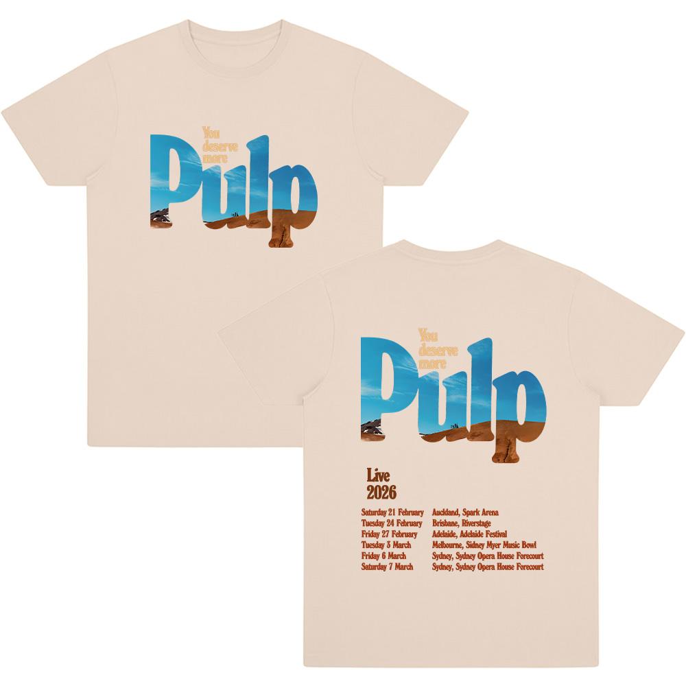 Pulp Band Live 2026 Camisetas Impresión de Camisetas de Banda de Rock Grunge Hip Hop Unisex Streetwear Algodón Mujeres Hombres Camisetas Alta Calidad Nuevo