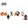 Halloween Holiday Decoration 6Pcs Wooden Hanging Decoration, Ghost Pumpkin Eyeball Party Supplies Ornament with Rope, Spooky