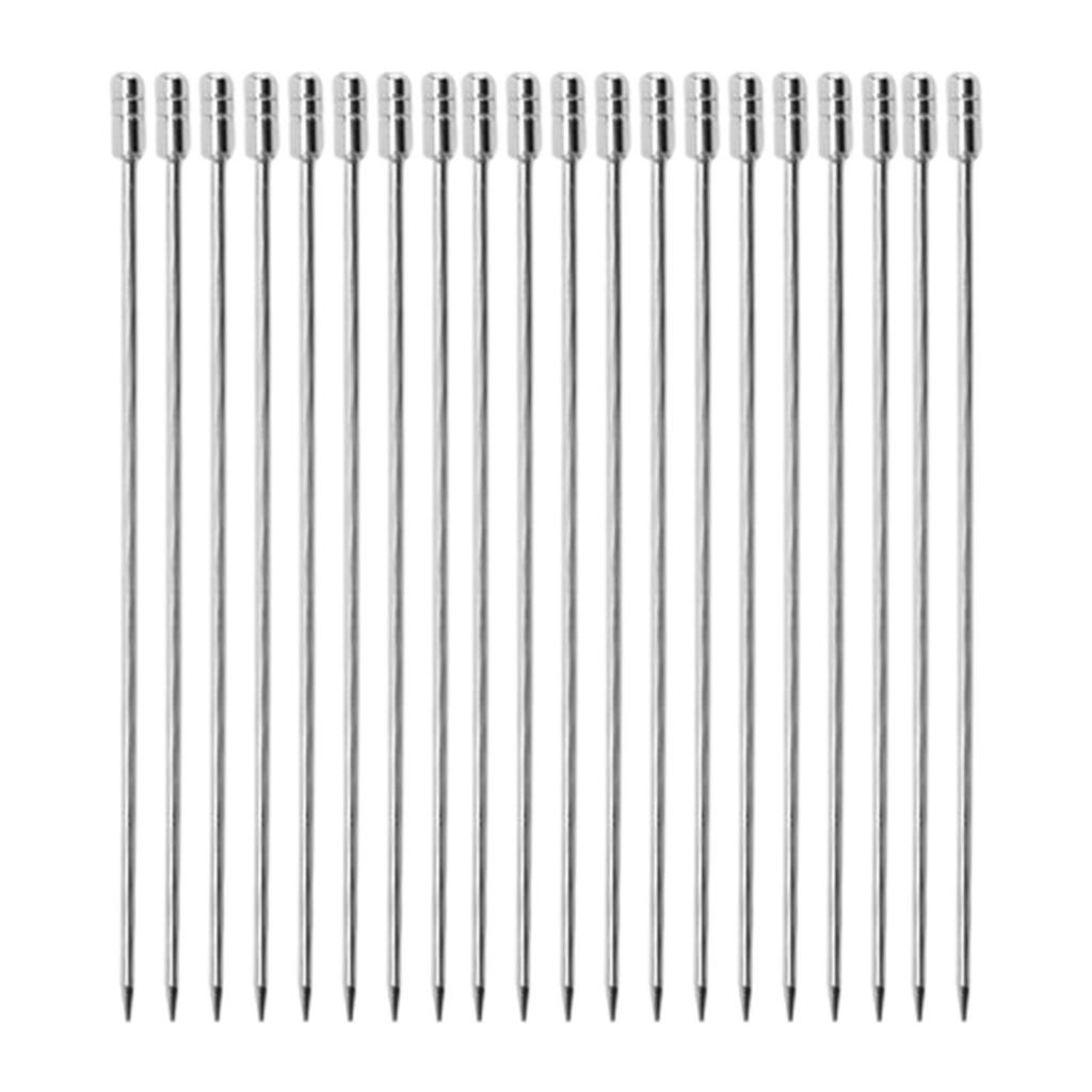 20 Pieces Stainless Steel Fruit Sticks Decorative Reusable Utensils Cocktail