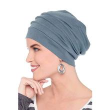 Popular in Europe and America, autumn and winter colored cotton velvet pullover hat, double-layer thickened stack hat, chemotherapy hat