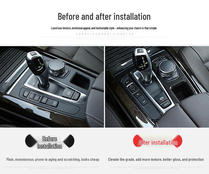 14-18 BMW X5 X6 Interior Gear Shift Decoration Sticker Set