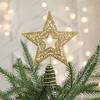 Y Christmas tree top star wrought iron ornaments, pentagram star sequins atmosphere Christmas decoration accessories