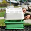 1Set Plastic Vegetable Planters With Tray Rectangular Flowerpots For Balcony Indoor Gardening Breathable Plants Pots Garden Tool