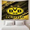 Custom Name Borussia Dortmund Print Tapestry, Backdrop, Easy Setup, Ideal for Bedroom, Office & Living Room, with Aesthetic Wall Hanging Decor.
