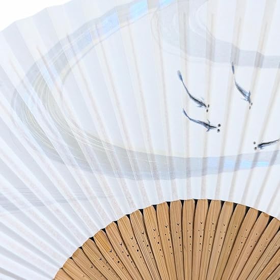 Kyoto Folding Fan, Medaka (Japanese Rice Fish), Kyoto Fan, Men's, Made In Japan, Kimono Accessory, A