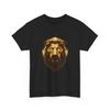 Golden Lion Head T-Shirt | Metallic Mane Graphic Tee, Cool T-Shirt Men, Cotton