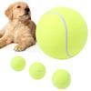 Large Inflatable Dog Tennis   with Pump Extra Large Pet Tennis   Set Bright Yellow Green High     Felt Outdoor Beach Garden Play Toy 