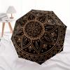 Golden Mandala Patterned Umbrella, Portable 3-Fold Umbrella for Men & Women,Christmas Gift ES83