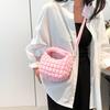 Sac en tissu nylon pour femme été nouveau texture haut de gamme design de niche sac bandoulière portable sac dumpling à carreaux