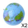 2 Inflatable Globe World Toy Geography PVC 16 Inches