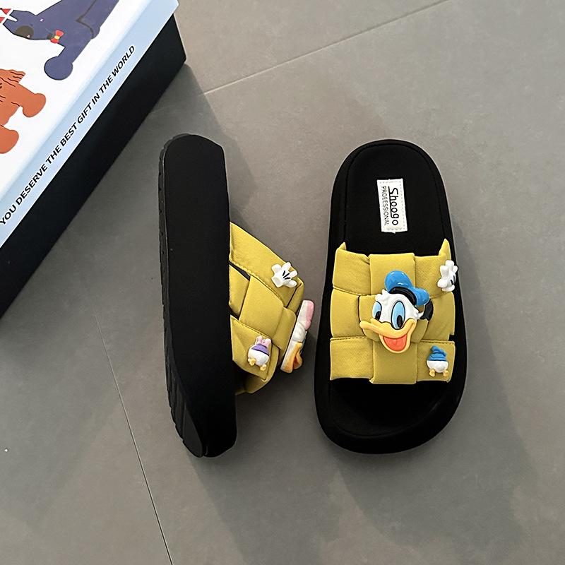 

Cartoon girl Shirley Rose slippers women s versatile casual summer fashion word cute outer wear home round head sandals 40 жёлтый