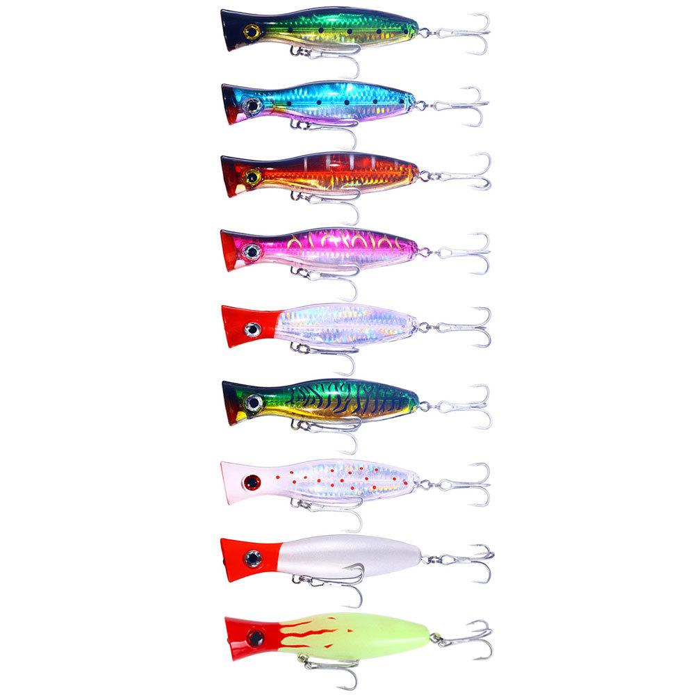 Fishing Lures Topwater Popper Bait Hard Bait Artificial Wobblers Plastic Fishing Tackle with Hooks