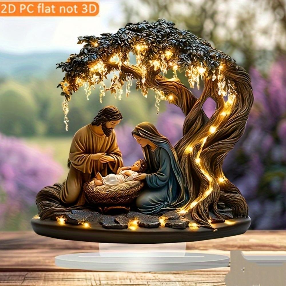 Jesus Birth Decor Lightweight Nativity Scene Ornament Nativity Table Accessory Decorative 2d Flat Christian Decoration For Party