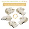 Sofa Bed with Storage Box 2-seater 3-in-1 Sofa Bed Foldable Adjustable Backrest USB Ports Armrest Pockets Beige 142x85x83 Cm