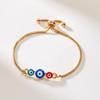 Classic Turkish Evil Eyes Bracelet for Women Lucky Rhinestone Blue Eye Push Pull Adjustable Bracelet Girls Party Jewelry Gift