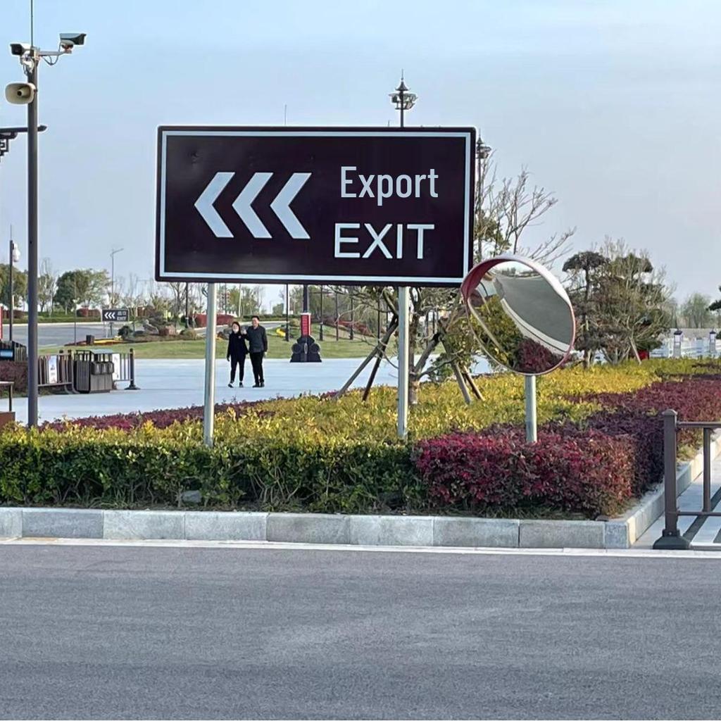 Single Cantilever L-shaped Octagonal Traffic Sign Pole with Guide Sign