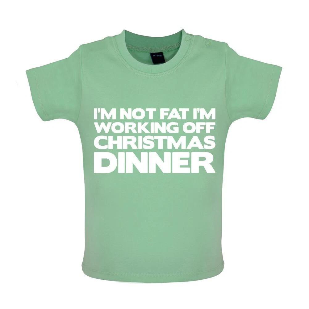 

I m Not Fat Working Off Christmas Dinner - Baby Kids Boys Girls Unisex T-Shirt / Babygrow - Turkey Love 120