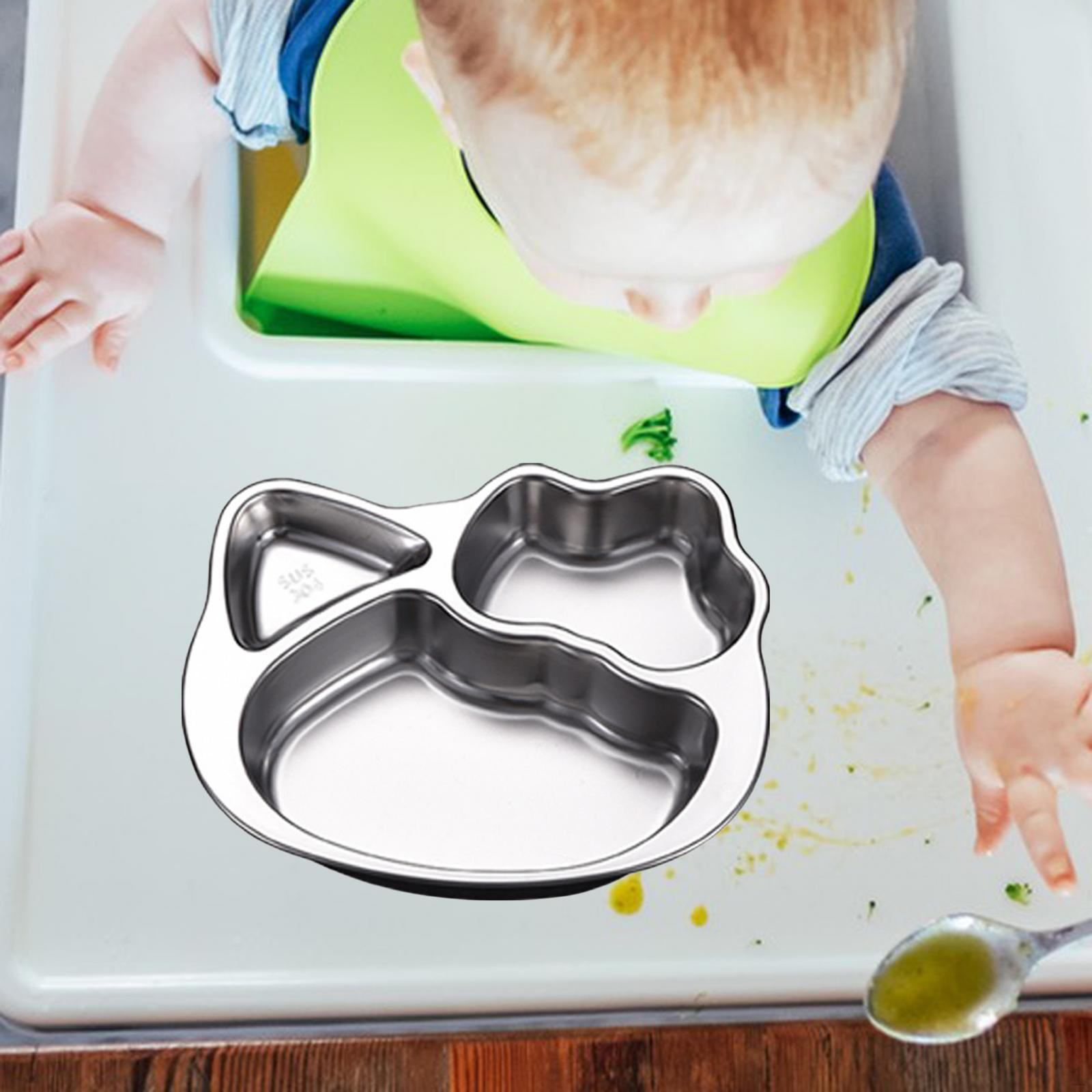 

Детская обеденная тарелка из нержавеющей стали, разделенная поднос для еды для пикника, сервировочное блюдо для