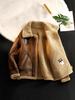 Men's Autumn Winter Velvet Lambswool Leather Jacket