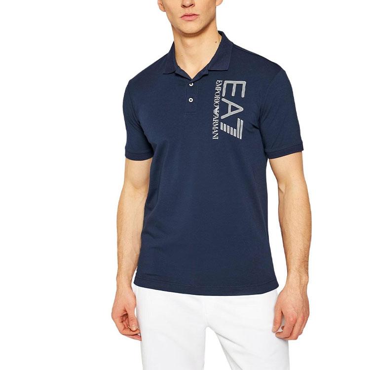 Emporio Armani EA7 SS22 Polo Shirt Men's Blue 3LPF16-PJ03Z-1554