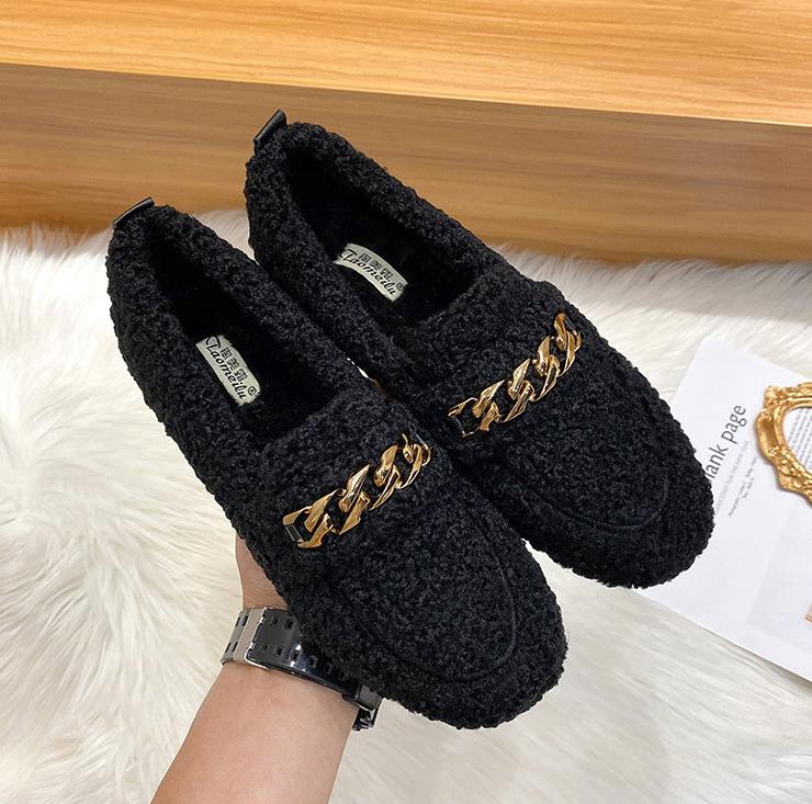Women Fur Boots Cotton Slippers Women Winter New Style Bag Heel Home Warm Non Slip Plush Cotton Shoes For Women Wearing Outside
