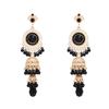Bohemian Ethnic Style Earrings Retro Carved Long Fringed Earrings With Diamonds And Water Droplets Light Luxury Premium Earrings