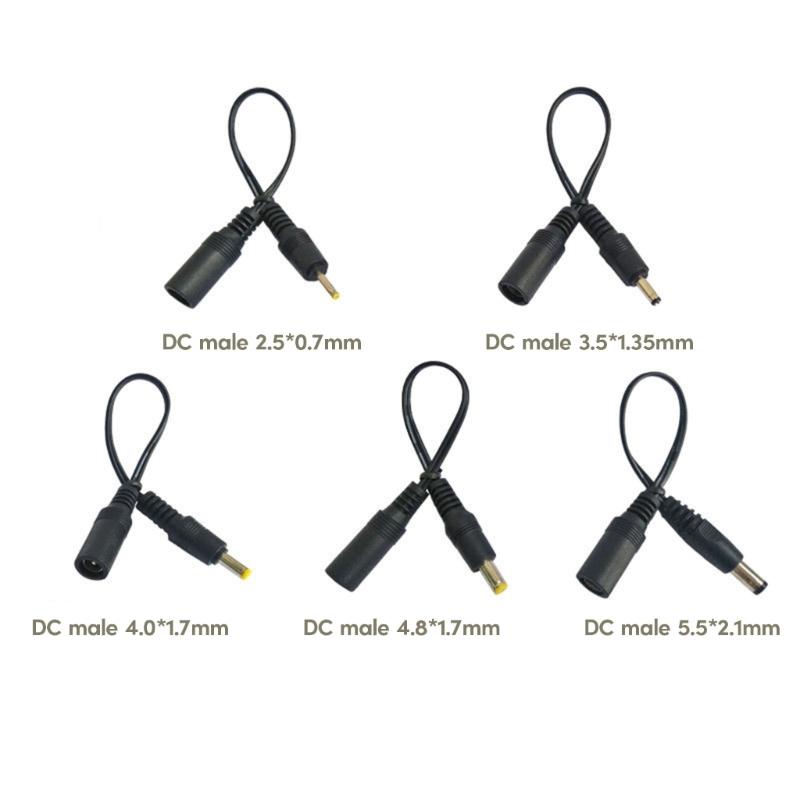5V-12V DC5.5 x 2.1mm to DC2.5x0.7mm/3.5x1.35mm/4.0x1.7mm/4.8x1.7mm/5.5x2.5mm Power Cable Female to Male Adapter Cord