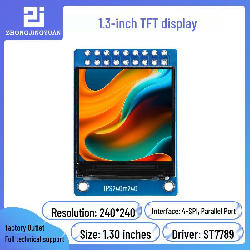 1.3" HD IPS Display Screen, 240x240 TFT LCD, ST7789 with Font Library