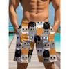 Men's 3D Printed Beach Shorts, Hawaiian Loose Casual Swim Trunks, Street Style Summer Shorts
