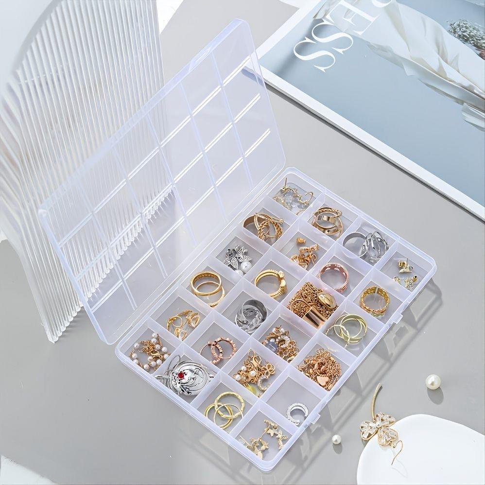 12-Compartment Plastic Storage Box Large Capacity Jewelry Case Display Box Transparent Organizer Box Home Storage Cases