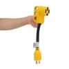 RV Generator Adapter with Grip Handle 30 Amp 4 Prong Locking Male Plug To 50 Amp Female Connector Fo