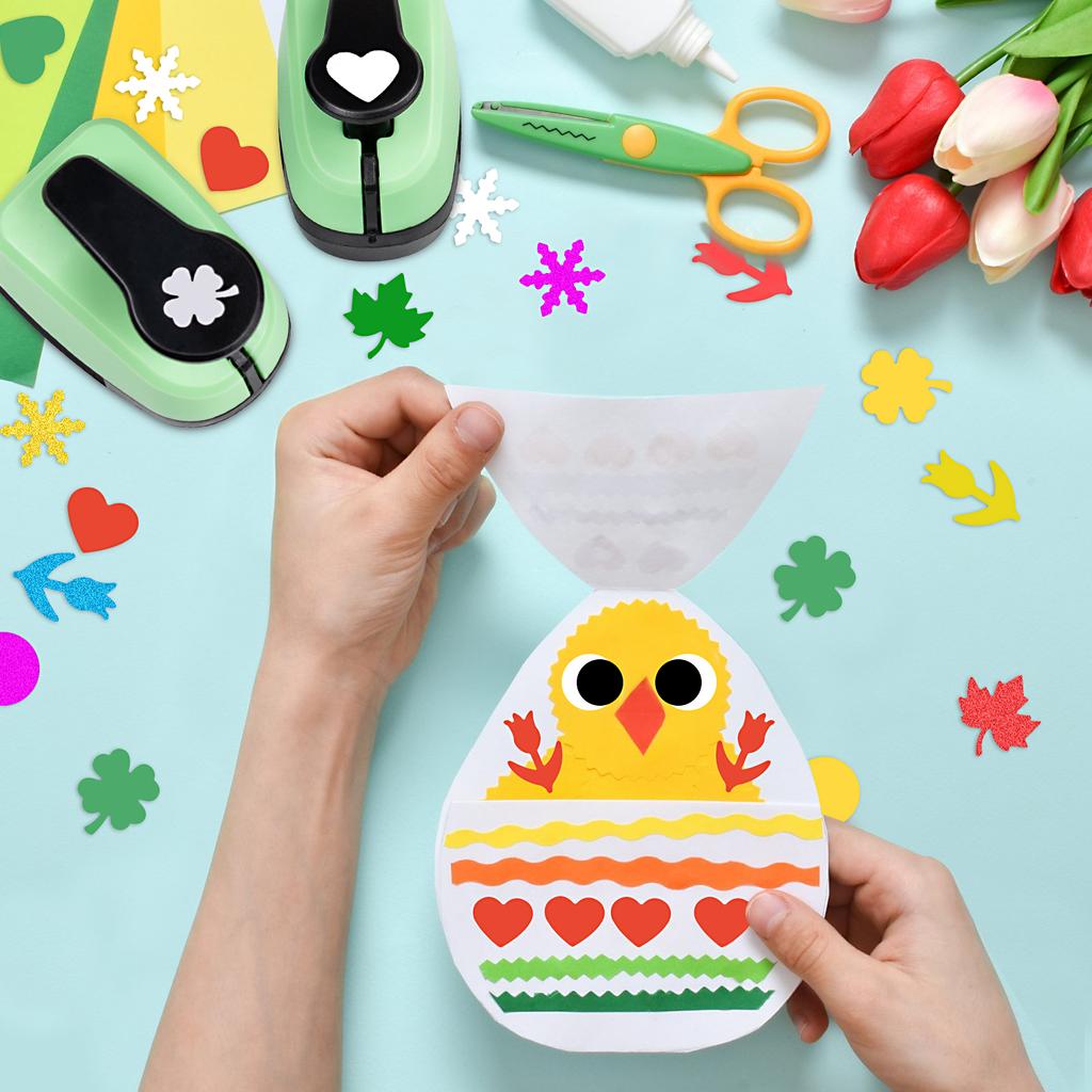 6 pcs Paper cutter for crafts Hole Puncher Tool Set Circle Heart Flower Paper Shapes Hole for card making custom scrapbook