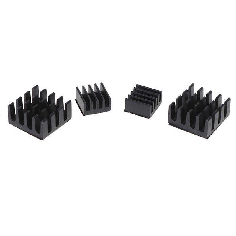 4Pcs Black Aluminum Heatsink Cooler Cooling Kit For Raspberry Pi 3/2 /Rpi B+