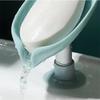 Leaf Shape Soap Box Drain Soap Holder Box Bathroom Shower Soap Holder Sponge Storage Tray Creative Sucker Water-free Storage Box