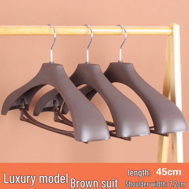 Wide Shoulder Seamless Plastic Suit Hanger Set - Ideal for Clothing Stores