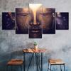 Golden Buddha Statue 5 Piece Canvas Wall Art Five Panel Print Modern Art Poster Home Decor Picture Gift For Him For Her